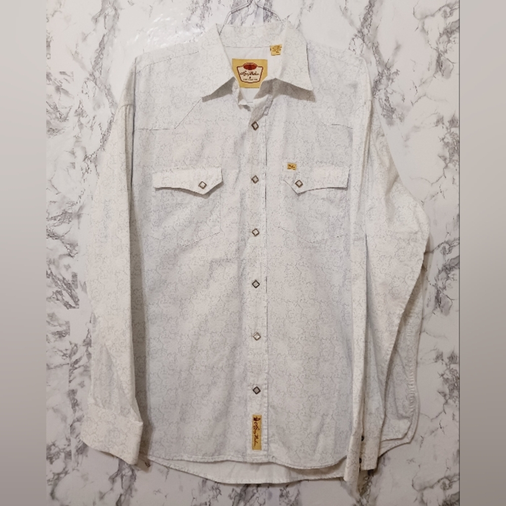 Larry Mahan Cowboy Collection Western Shirt Mens Size XXL Pearl Snap Paisley